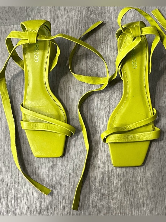 Arezzo Shoes - Arezzo Bright Green Strappy Heel Sandals Fairy Festival Vacation Casual Party